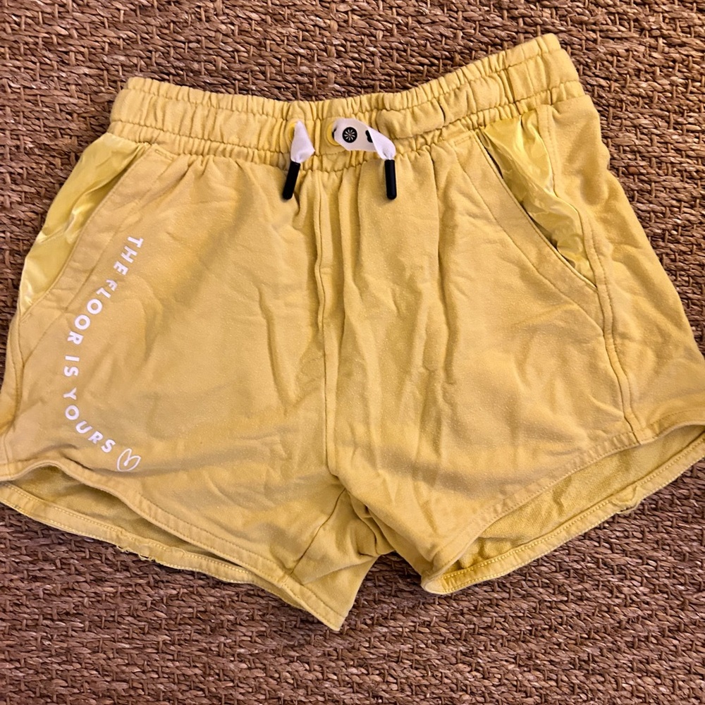 Athleta Girl by Simone Biles yellow shorts, size 8-10